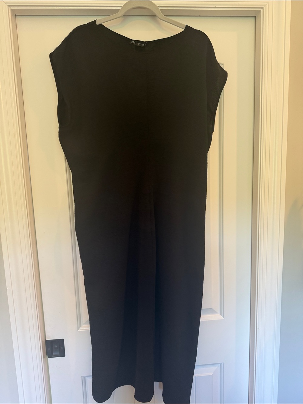 Zara Black Midi Dress Sleeveless Shift